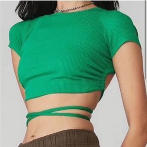 ALO Yoga Short Sleeve Tie Top